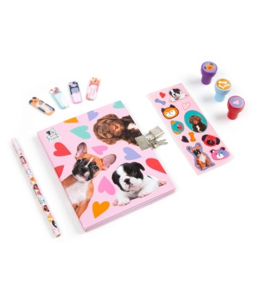 PAMIĘTNIK Z KŁÓDKĄ PIESKI KIDEA STEMPELKI OŁÓWEK NAKLEJKI KARTECZKI SAMOPRZYLEPNE