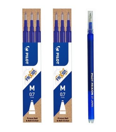 Pióro kulkowe ścieralne FRIXION Niebieskie PILOT + Wkłady 0,7mm 6szt