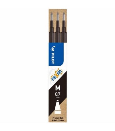 Pióro kulkowe ścieralne FRIXION Czarne PILOT + Wkłady 0,7mm 3szt