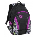 Młodzieżowy plecak Bagmaster trzykomorowy czarno fioletowy