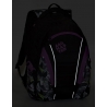 Młodzieżowy plecak Bagmaster trzykomorowy czarny z fioletowymi wstawkami