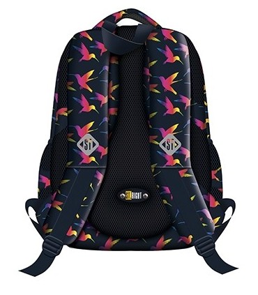 Dwukomorowy plecak szkolny St.Right 19 L, Rainbow Birds BP26