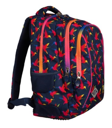 Dwukomorowy plecak szkolny St.Right 19 L, Rainbow Birds BP26