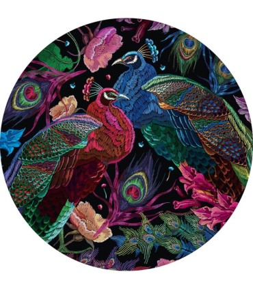 PUZZLE 500 elementów okrągłe ROUND SECRET GARDEN ogród pawie INTERDRUK