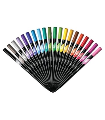 Cienkopisy BIC Intensity Fine z końcówką 0,8 mm z metalową osłonką – różne kolory, plastikowe etui 20 sztuk