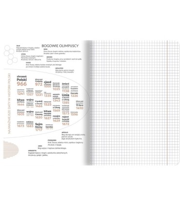 Zeszyt DO HISTORII, A5 60k, TOP-2000, kratka z marginesem, przydatne ściągii