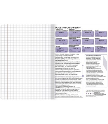 Zeszyt DO FIZYKI, A5 60k, TOP-2000, kratka z marginesem, przydatne ściągi
