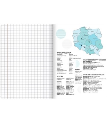 Zeszyt DO GEOGRAFII, A5 60k, TOP-2000, kratka z marginesem, przydatne ściągi