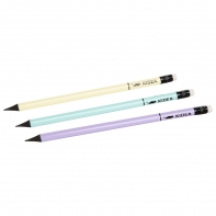 Ołówek HB trójkątny z gumką pastelowy Kidea - zestaw 3 sztuki