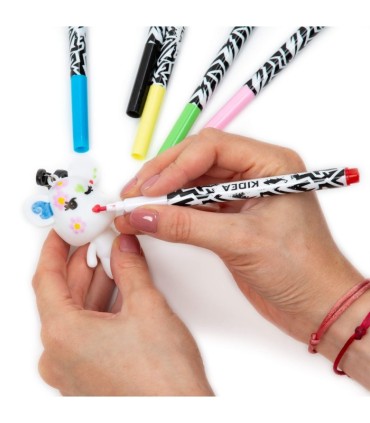 Zestaw kreatywny markery akrylowe 6 sztuk z brelokiem KIDEA