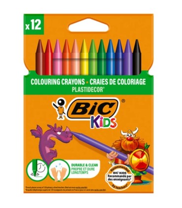 Kredki świecowe dla dzieci BIC Kids Plastidecor pudełko 12 sztuk