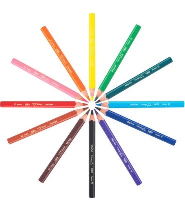 BIC KIDS EVO GRUBE OŁÓWKOWE TRÓJKĄTNE KREDKI DLA DZIECI 12 KOLORÓW, EKO