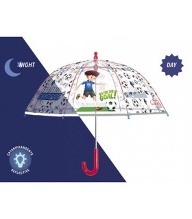 Głęboka parasolka damska Perletti przezroczysta FOOTBALL PIŁKA NOŻNA