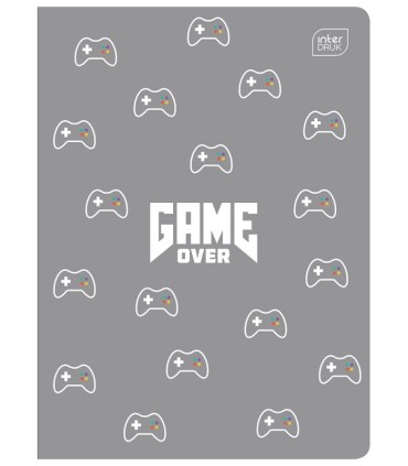 4 X ZESZYT A5 DLA CHŁOPCA, 16 KARTEK, KRATKA, INTERDRUK GAME OVER