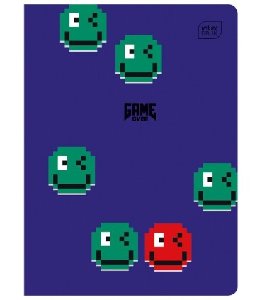 4 X ZESZYT A5 DLA CHŁOPCA, 16 KARTEK, KRATKA, INTERDRUK GAME OVER