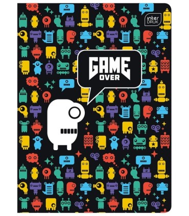 4 X ZESZYT DLA CHŁOPCA A5, 16 KARTEK, TRZYLINIA, INTERDRUK GAME OVER