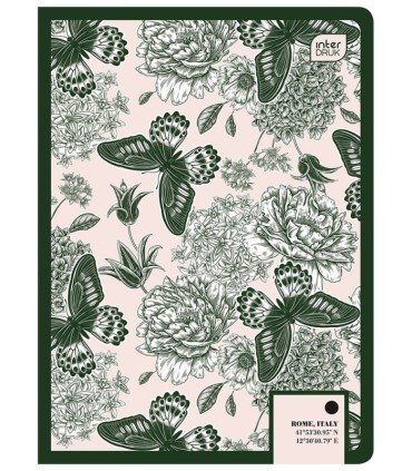 4 X ZESZYT A5, 60 KARTEK, KRATKA Z MARGINESEM, INTERDRUK, DLA DZIEWCZYNY, Botanique