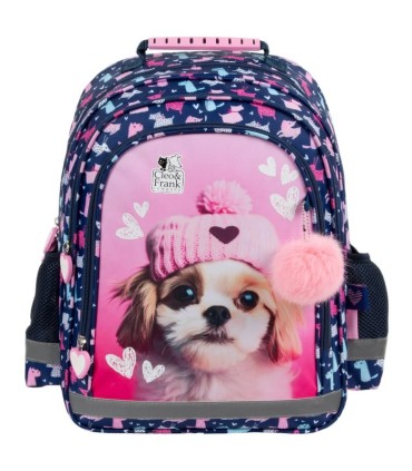 Plecak szkolny dwukomorowy Derform Cleo & Frank 42 piesek