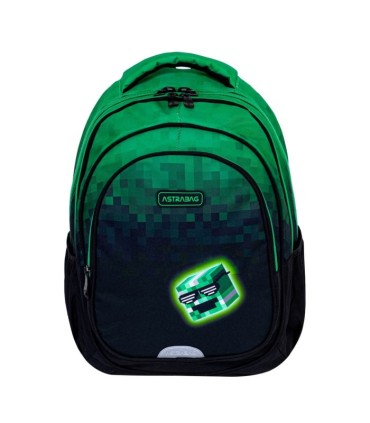Plecak szkolny trzykomorowy Astra BAG AB300 PIXEL HERO dla fana Minecraft