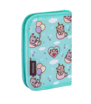 Piórnik jednokomorowy dwuklapkowy ASTRABAG KITTY'S WORLD