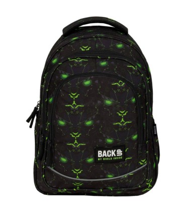 Plecak szkolny trzykomorowy Derform BACKUP model X MONSTER GREEN