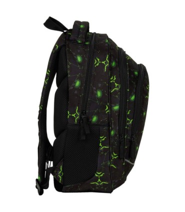 Plecak szkolny trzykomorowy Derform BACKUP model X MONSTER GREEN