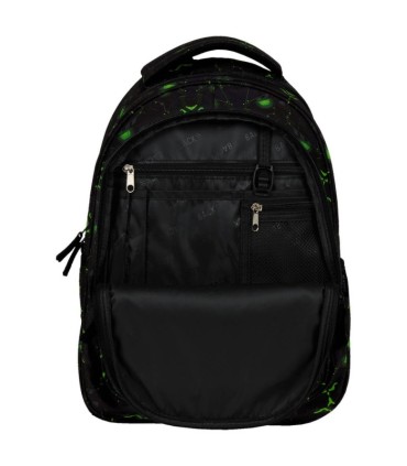 Plecak szkolny trzykomorowy Derform BACKUP model X MONSTER GREEN