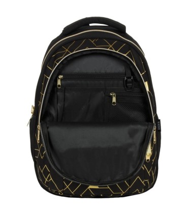Plecak szkolny trzykomorowy Derform BACKUP model O GEOMETRIC GOLD