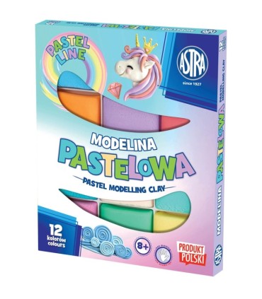 Modelina pastelowa Astra 12 kolorów