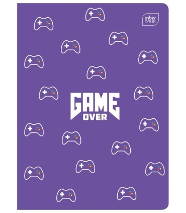 4 X ZESZYT A5, 32 KARTKI, TRZYLINIA, INTERDRUK GAME OVER