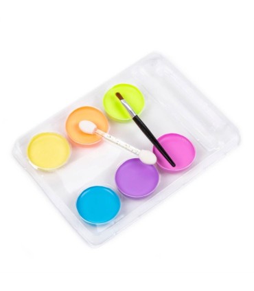 Farbki do twarzy 6 PASTELOWYCH kolorów + aplikator i pędzelek KIDEA