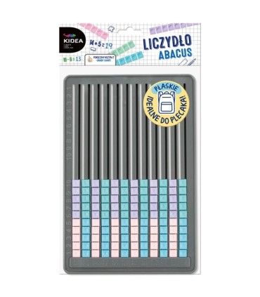 LICZYDŁO szkolne płaskie do nauki liczenia do plecaka 10 rzędów KIDEA