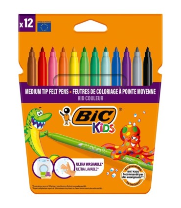FLAMASTRY BIC KIDS KID COULEUR 12 KOLORÓW, MAZAKI
