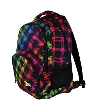 Dwukomorowy plecak szkolny St.Right 26 L, Neon Squares