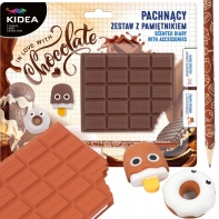 Pachnący pamiętnik o smaku czekolady z akcesoriami 2 gumki ołówek Kidea