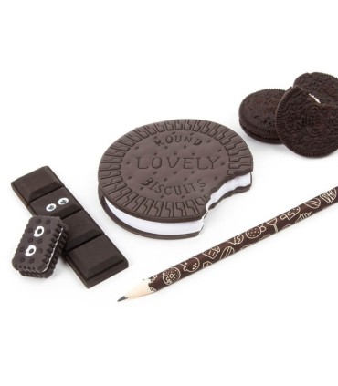 Pachnący pamiętnik Ciastko o waniliowym zapachu z akcesoriami 2 gumki ołówek Kidea