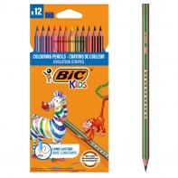 Kredki ołówkowe z żywicy bezdrzewnej dla dzieci BIC Kids evolution stripes 12 kolorów