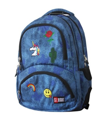 Dwukomorowy plecak szkolny St.Right 24 L, Jeans&Badges BP7