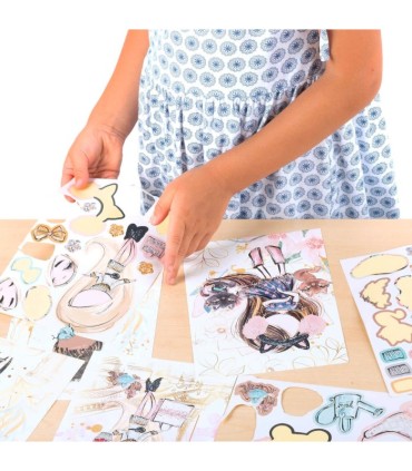 Zestaw kreatywny Stwórz własną księżniczkę 12 postaci + naklejki + diamenciki KIDEA