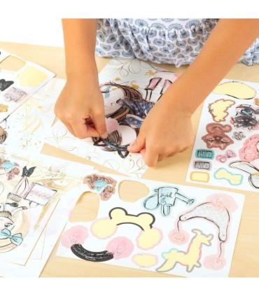 Zestaw kreatywny Stwórz własną księżniczkę 12 postaci + naklejki + diamenciki KIDEA