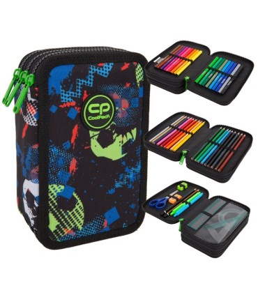 PIÓRNIK POTRÓJNY Z WYPOSAŻENIEM COOLPACK JUMPER 3, FOOTBALL, PIŁKA NOŻNA