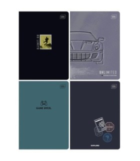 4X ZESZYT A5, 60 KARTEK, LINIA Z MARGINESEM, DLA CHŁOPCA, INTERDRUK UNLIMITED