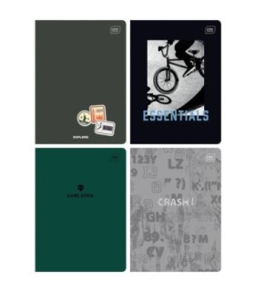 4X ZESZYT A5, 60 KARTEK, KRATKA Z MARGINESEM, INTERDRUK TRENDS DLA CHŁOPCA