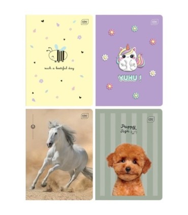 4X ZESZYT A5 DLA DZIEWCZYNKI, 16 KARTEK, KRATKA, ŚCIĄGI,  INTERDRUK