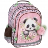 Plecak szkolny dwukomorowy z pomponem Derform CUTE PANDA