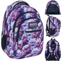 Plecak szkolny 26 L trzykomorowy Derform BACKUP model O VIOLET BLOOM
