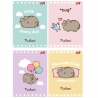 4 X ZESZYT A5, 32 KARTKI, KRATKA, PUSHEEN KOTEK KOT