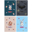 4X ZESZYT A5 16 KARTEK, DO NAUKI PISANIA, W TRZY LINIE, YUHU + ŚCIAGAWKA