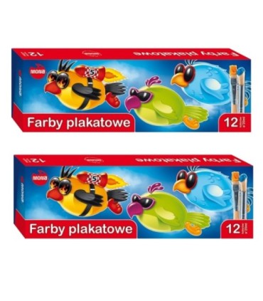 4 SZT. X Farby plakatowe St. Majewski seria MONA, 12 kolorów x 20 ml