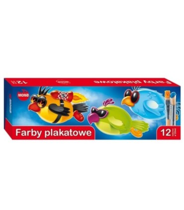 4 SZT. X Farby plakatowe St. Majewski seria MONA, 12 kolorów x 20 ml